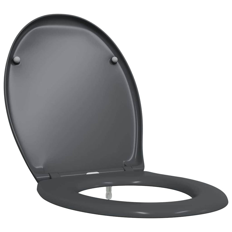 Afbeelding laden in galerijviewer, Vidaxl toiletzitting antraciet 47 x 37 x 4 cm duroplast
