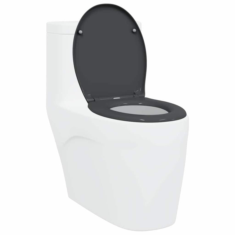 Afbeelding laden in galerijviewer, Vidaxl toiletzitting antraciet 47 x 37 x 4 cm duroplast
