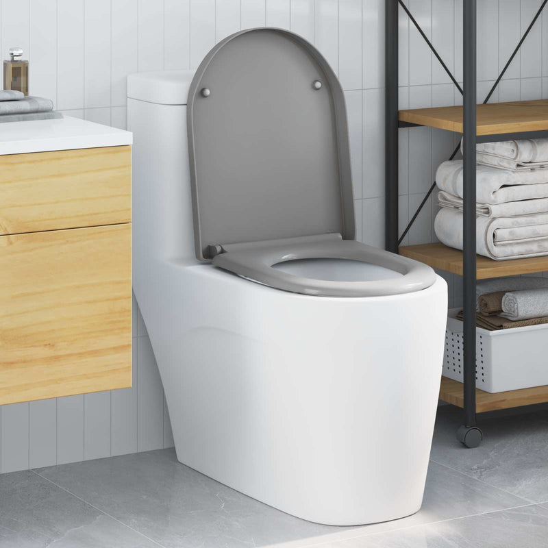 Afbeelding laden in galerijviewer, Vidaxl toiletzitting grijs 49 x 36 x 4 cm duroplast
