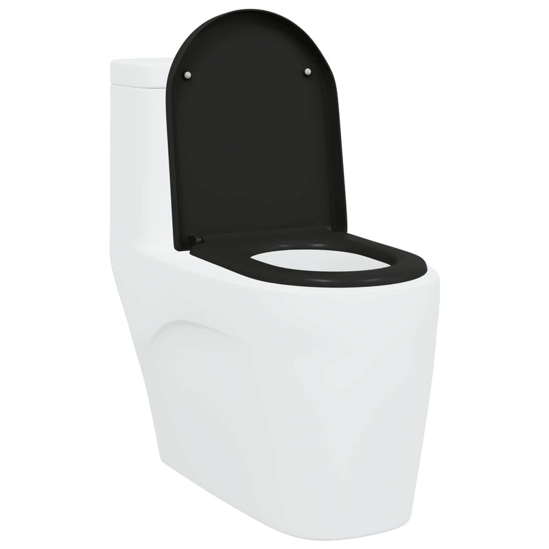 Afbeelding laden in galerijviewer, Vidaxl toiletzitting zwart 49 x 36 x 4 cm duroplast
