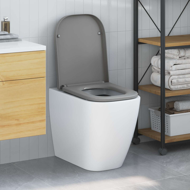 Afbeelding laden in galerijviewer, Vidaxl toiletzitting grijs 47,5 x 35 x 3,6 cm duroplast
