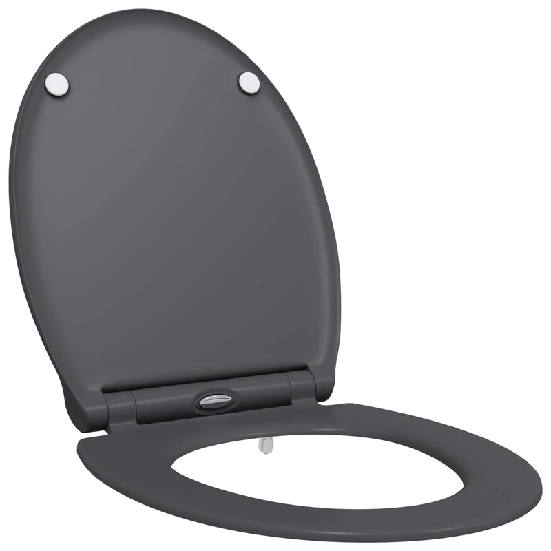 Afbeelding laden in galerijviewer, Vidaxl toiletzitting antraciet 47 x 37,5 x 3,8 cm duroplast
