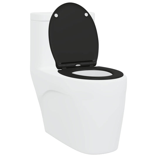 Vidaxl toiletzitting zwart 47 x 37,5 x 3,8 cm duroplast