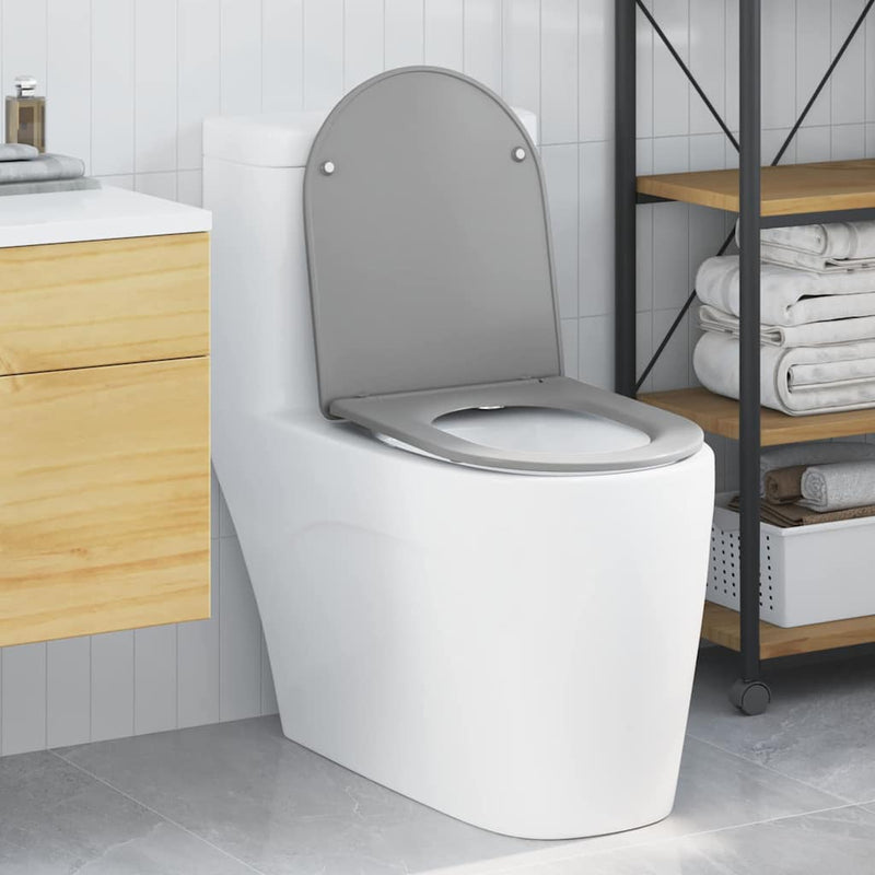 Afbeelding laden in galerijviewer, Vidaxl toiletzitting grijs 47 x 36 x 3,4 cm duroplast
