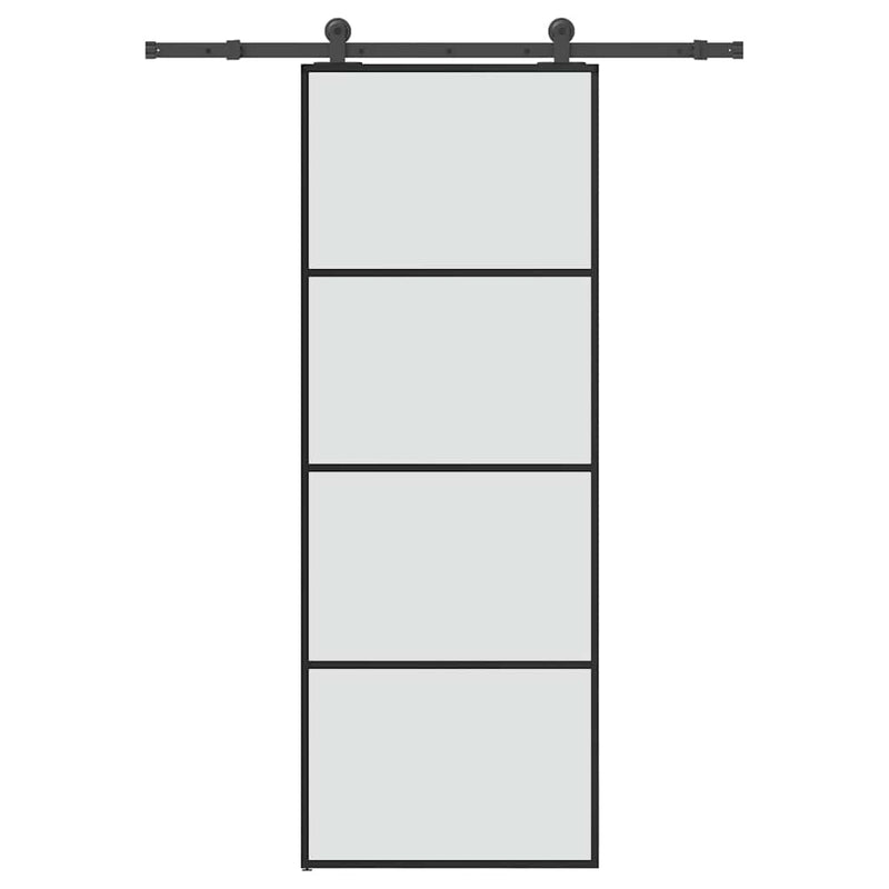 Afbeelding laden in galerijviewer, Vidaxl schuifdeur met beslag 76x205 cm esg-glas en aluminium
