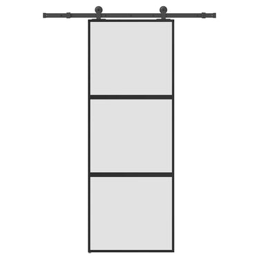 Vidaxl schuifdeur met beslag 76x205 cm gehard glas en aluminium