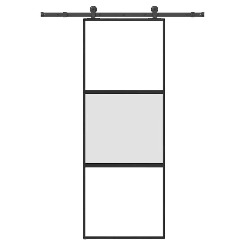 Afbeelding laden in galerijviewer, Vidaxl schuifdeur met beslag 76x205 cm gehard glas en aluminium
