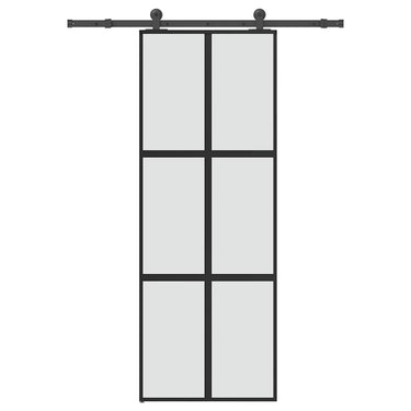 Vidaxl schuifdeur met beslag 76x205 cm gehard glas en aluminium