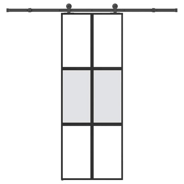Vidaxl schuifdeur met beslag 76x205 cm gehard glas en aluminium