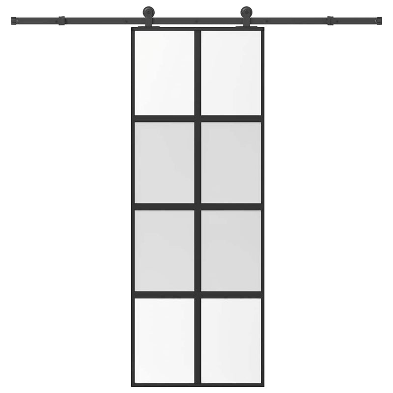 Afbeelding laden in galerijviewer, Vidaxl schuifdeur met beslag 76x205 cm gehard glas en aluminium
