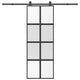 Vidaxl schuifdeur met beslag 76x205 cm gehard glas en aluminium