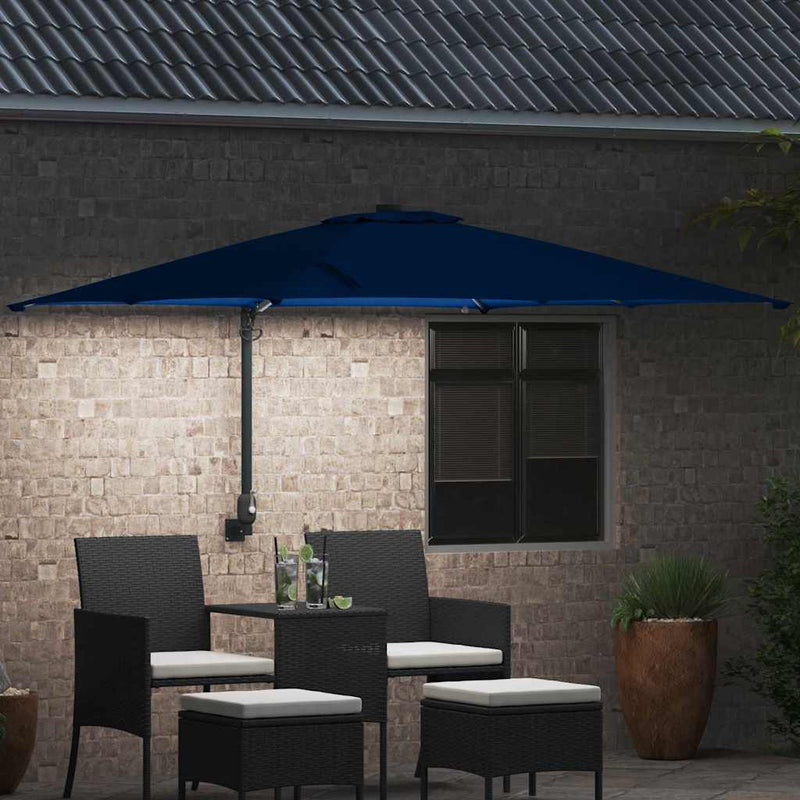 Afbeelding laden in galerijviewer, Vidaxl tuinparasol azurblauw 248,5 x 247,5 x 160 cm polyester en staal
