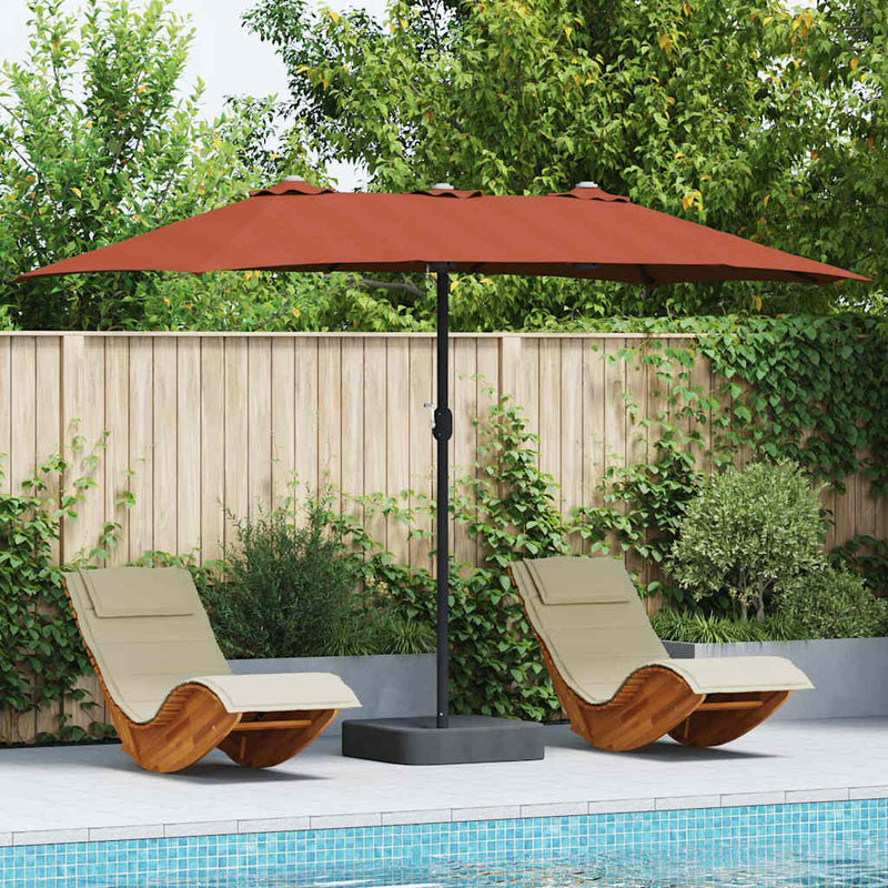 Afbeelding laden in galerijviewer, Vidaxl tuinparasol terracotta 385 x 209 x 244 cm polyester en staal
