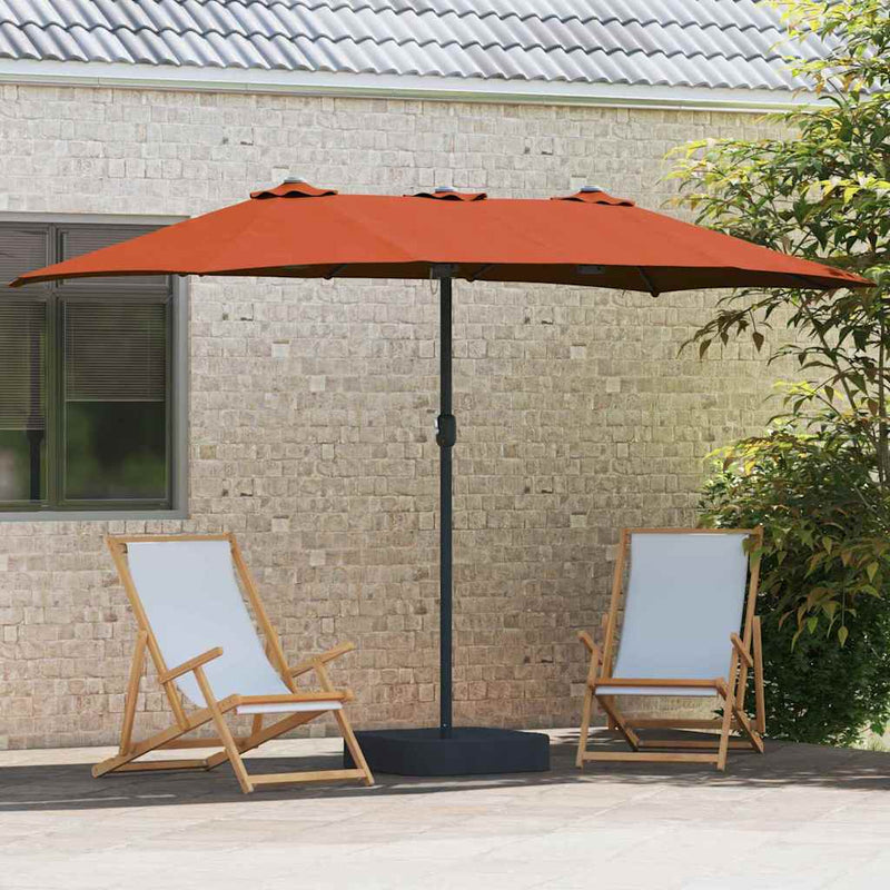 Afbeelding laden in galerijviewer, Vidaxl tuinparasol terracotta 385 x 209 x 244 cm polyester en staal

