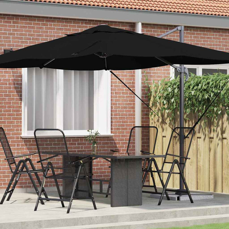 Afbeelding laden in galerijviewer, Vidaxl parasol 351 x 250 x 260 cm polyester en aluminium zwart
