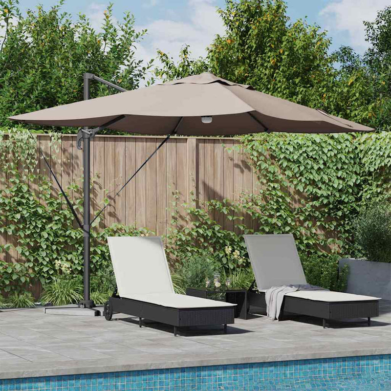 Afbeelding laden in galerijviewer, Vidaxl parasol 351 x 250 x 253 cm polyester en aluminium taupe
