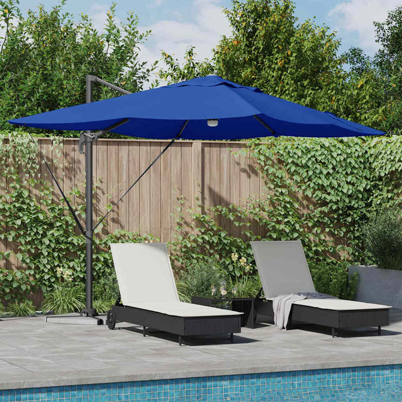 Afbeelding laden in galerijviewer, Vidaxl parasol 351 x 250 x 253 cm polyester en aluminium azuurblauw
