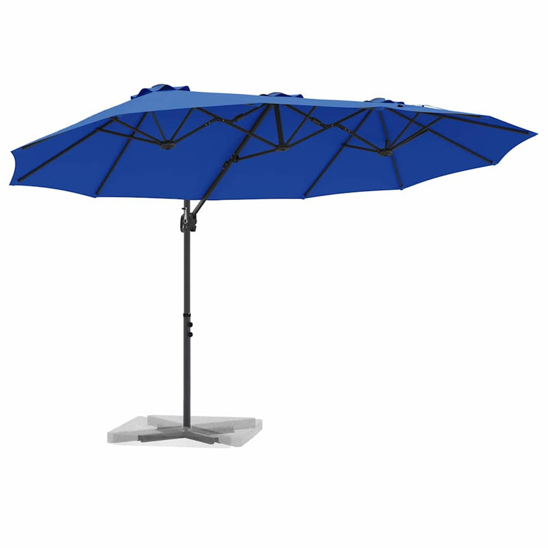 Afbeelding laden in galerijviewer, Vidaxl parasol 372 x 198 x 243 cm polyester en aluminium azuurblauw
