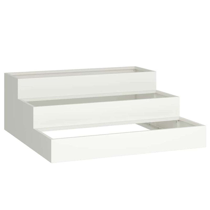 Afbeelding laden in galerijviewer, Vidaxl tuin bloempot wit 90 x 90 x 35 cm koudgewalst staal
