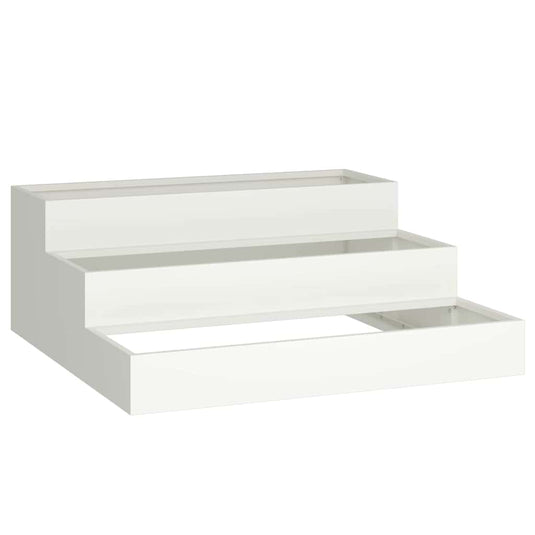 Vidaxl tuin bloempot wit 90 x 90 x 35 cm koudgewalst staal