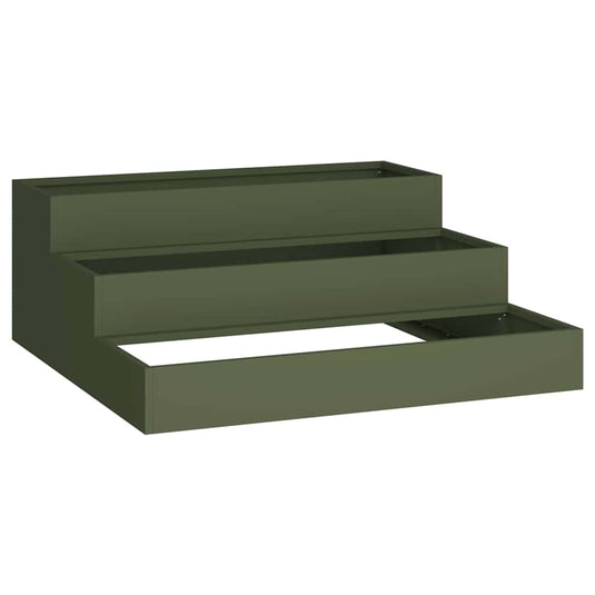 Vidaxl tuin bloempot olijf groen 90 x 90 x 35 cm koudgewalst staal