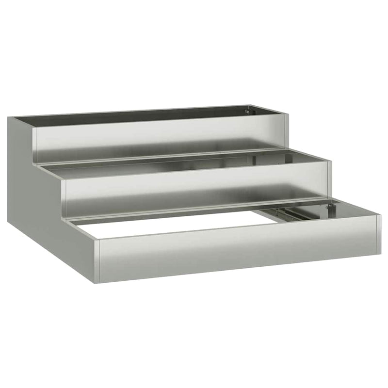 Afbeelding laden in galerijviewer, Vidaxl tuin bloempot zilver 90 x 90 x 35 cm gegalvaniseerd staal
