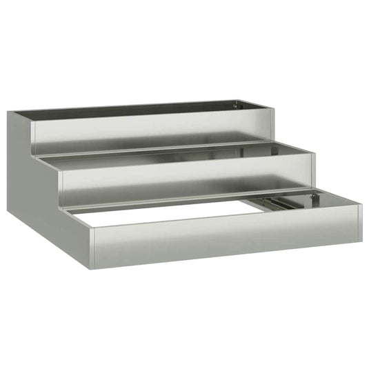 Vidaxl tuin bloempot zilver 90 x 90 x 35 cm gegalvaniseerd staal