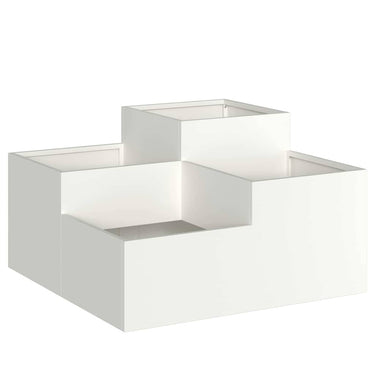 Vidaxl tuin bloempot wit 80 x 80 x 48 cm staal