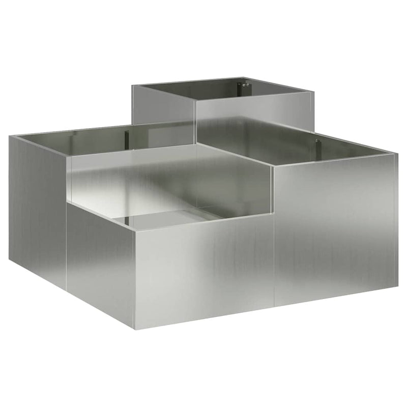 Afbeelding laden in galerijviewer, Vidaxl tuin bloempot zilver 80 x 80 x 48 cm gegalvaniseerd staal
