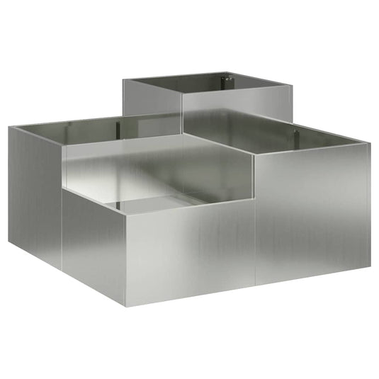 Vidaxl tuin bloempot zilver 80 x 80 x 48 cm gegalvaniseerd staal