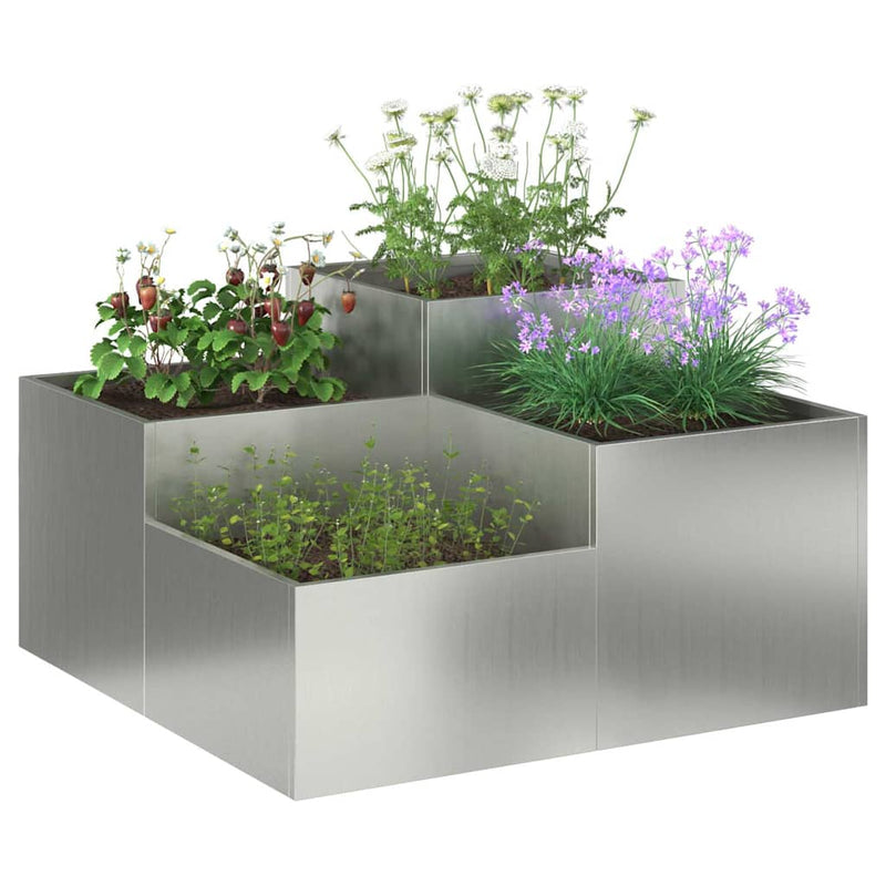 Afbeelding laden in galerijviewer, Vidaxl tuin bloempot zilver 80 x 80 x 48 cm gegalvaniseerd staal
