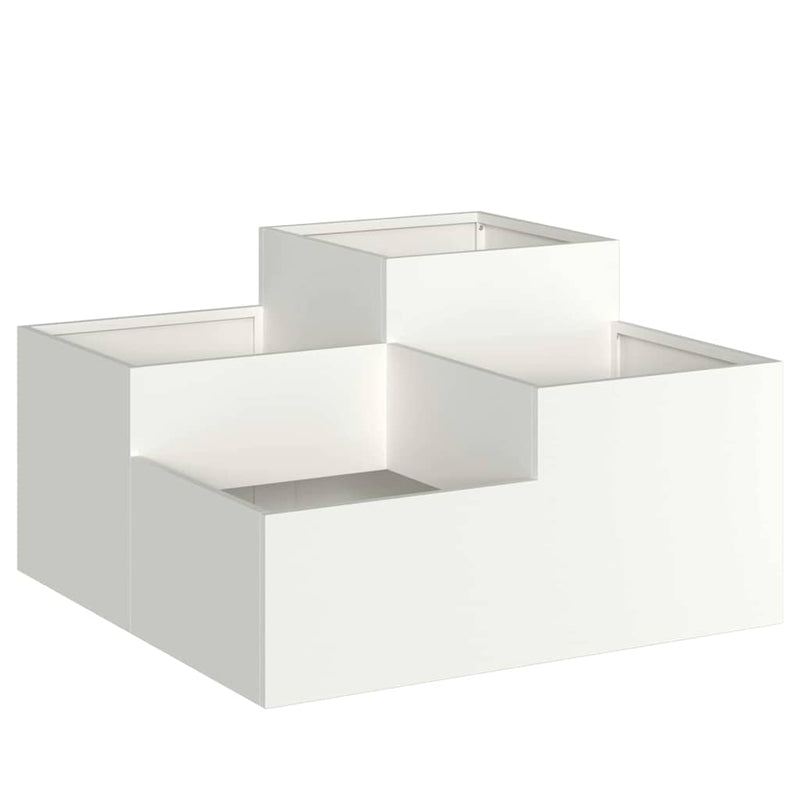 Afbeelding laden in galerijviewer, Vidaxl tuin bloempot wit 100 x 100 x 48 cm staal
