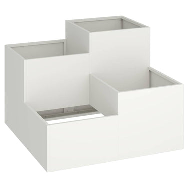 Vidaxl tuin bloempot wit 80 x 80 x 60 cm staal