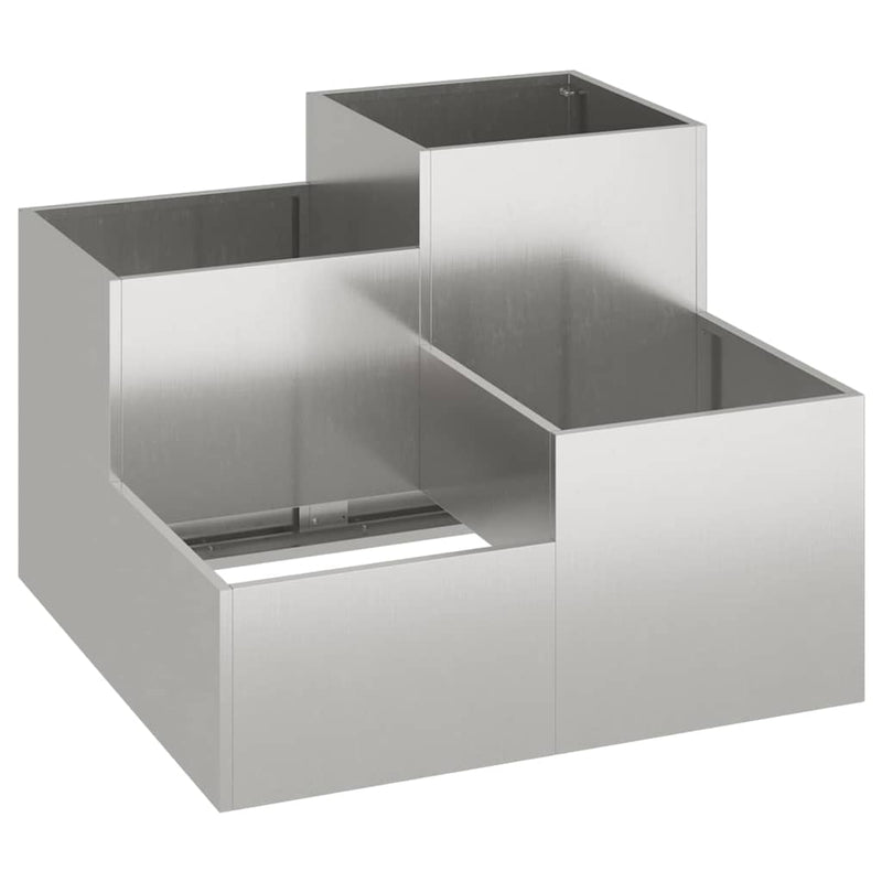 Afbeelding laden in galerijviewer, Vidaxl tuin bloempot zilver 80 x 80 x 60 cm roestvrij staal
