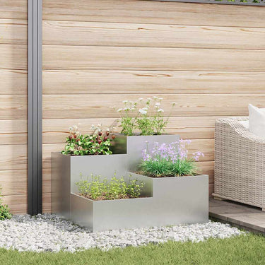Vidaxl tuin bloempot zilver 80 x 80 x 60 cm gegalvaniseerd staal