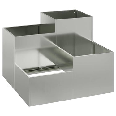 Vidaxl tuin bloempot zilver 80 x 80 x 60 cm gegalvaniseerd staal