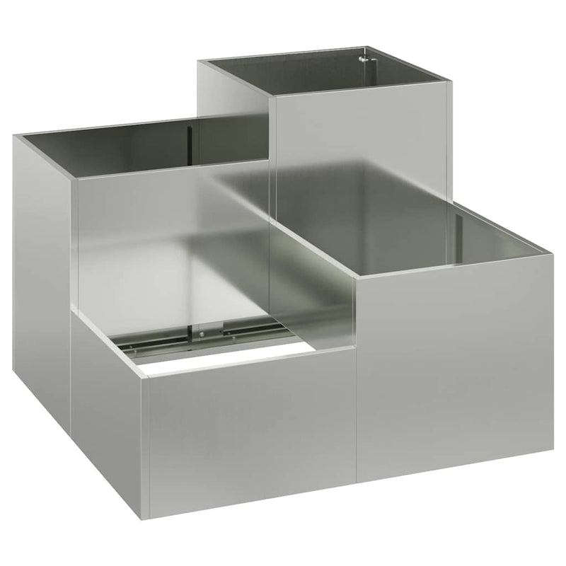 Afbeelding laden in galerijviewer, Vidaxl tuin bloempot zilver 80 x 80 x 60 cm gegalvaniseerd staal
