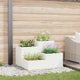 Vidaxl tuin bloempot wit 100 x 100 x 60 cm staal