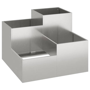 Vidaxl tuin bloempot zilver 100 x 100 x 60 cm roestvrij staal