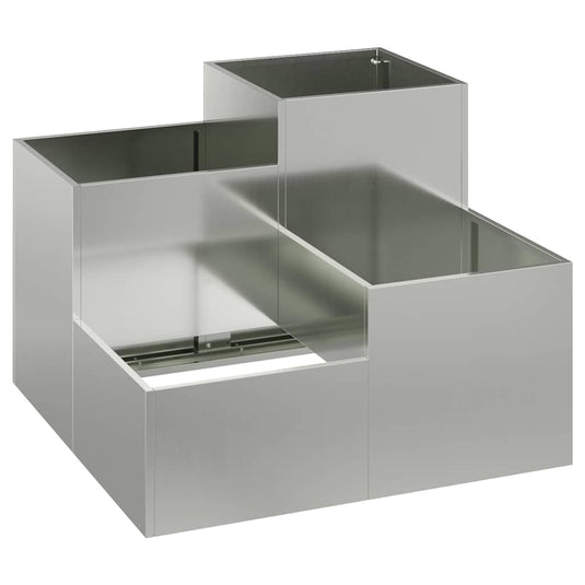 Vidaxl tuin bloempot zilver 100 x 100 x 60 cm gegalvaniseerd staal
