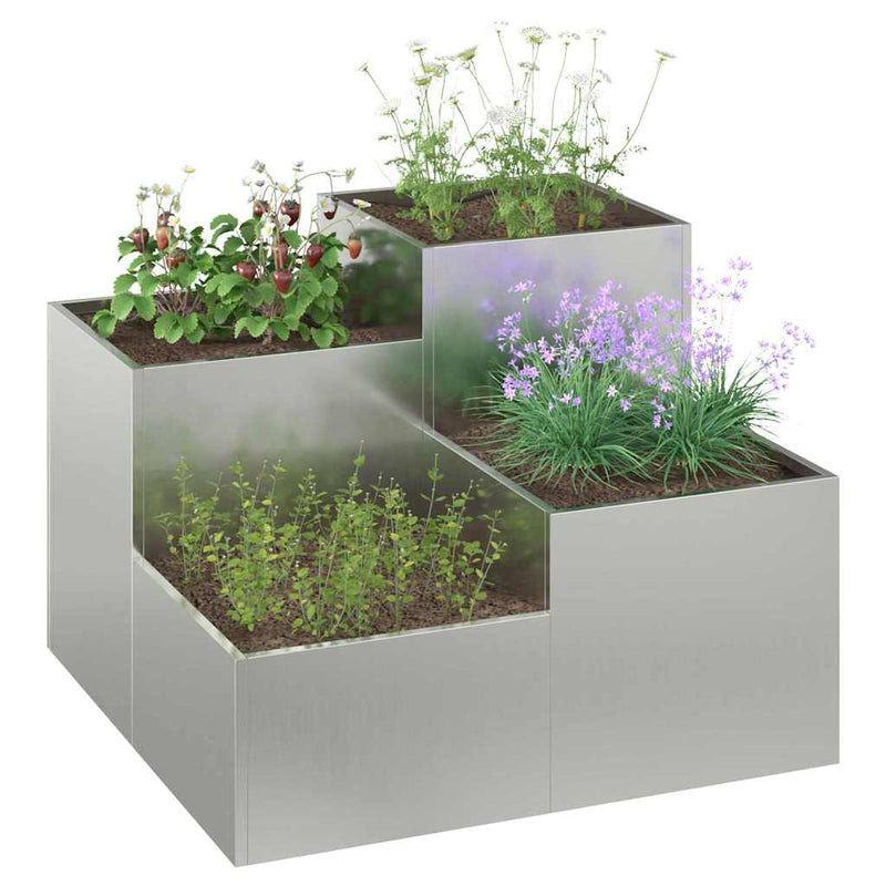 Afbeelding laden in galerijviewer, Vidaxl tuin bloempot zilver 100 x 100 x 60 cm gegalvaniseerd staal

