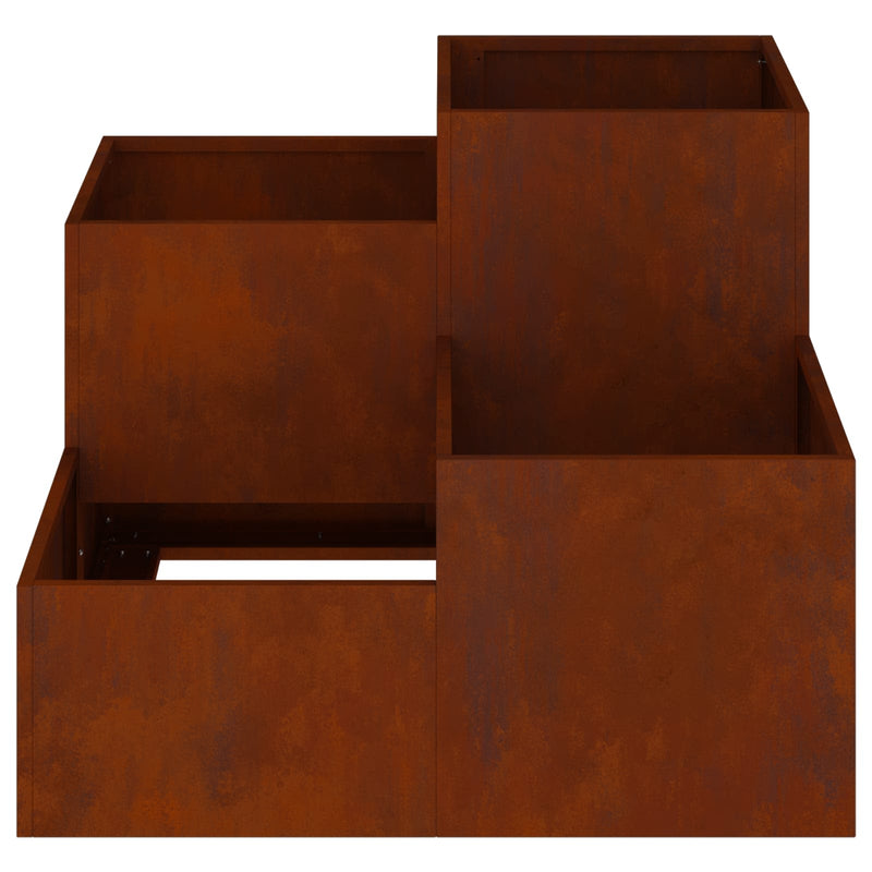 Afbeelding laden in galerijviewer, Vidaxl tuin bloempot roestig 100 x 100 x 60 cm cortenstaal
