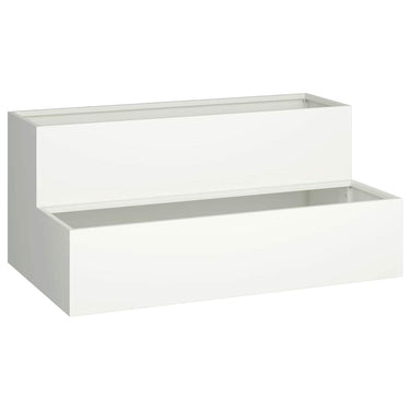 Vidaxl tuin bloempot wit 100 x 60 x 45 cm koudgewalst staal