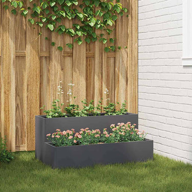 Vidaxl tuin bloempot antraciet 100 x 60 x 45 cm koudgewalst staal