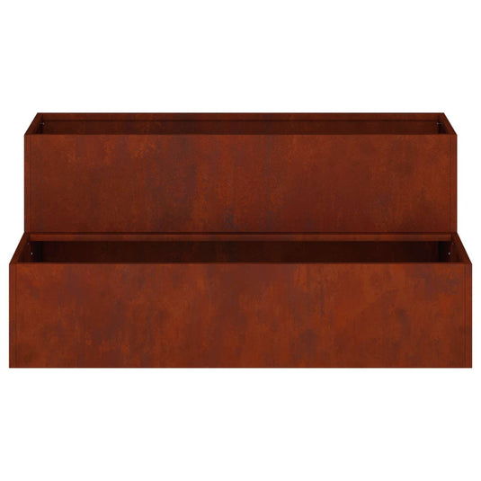 Vidaxl tuin bloempot roestig 100 x 60 x 45 cm cortenstaal
