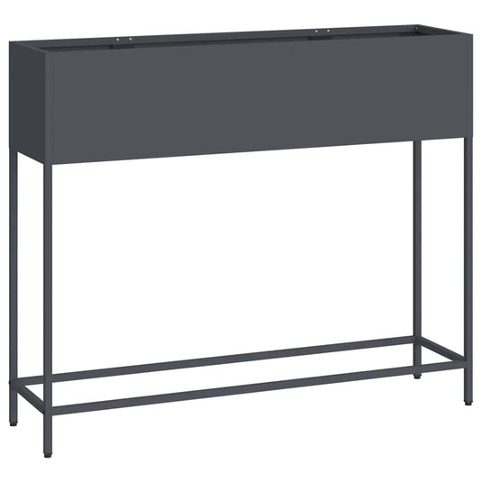 Vidaxl verhoogde tuin plantbak antraciet 100 x 26 x 82 cm staal