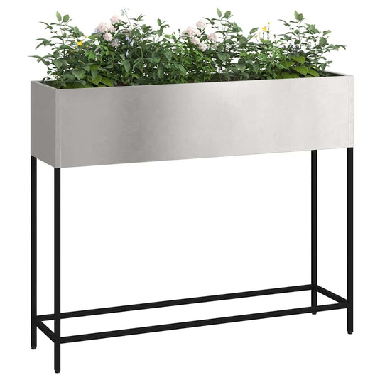 Vidaxl verhoogde tuin plantbak zilver 100 x 26 x 82 cm roestvrij staal