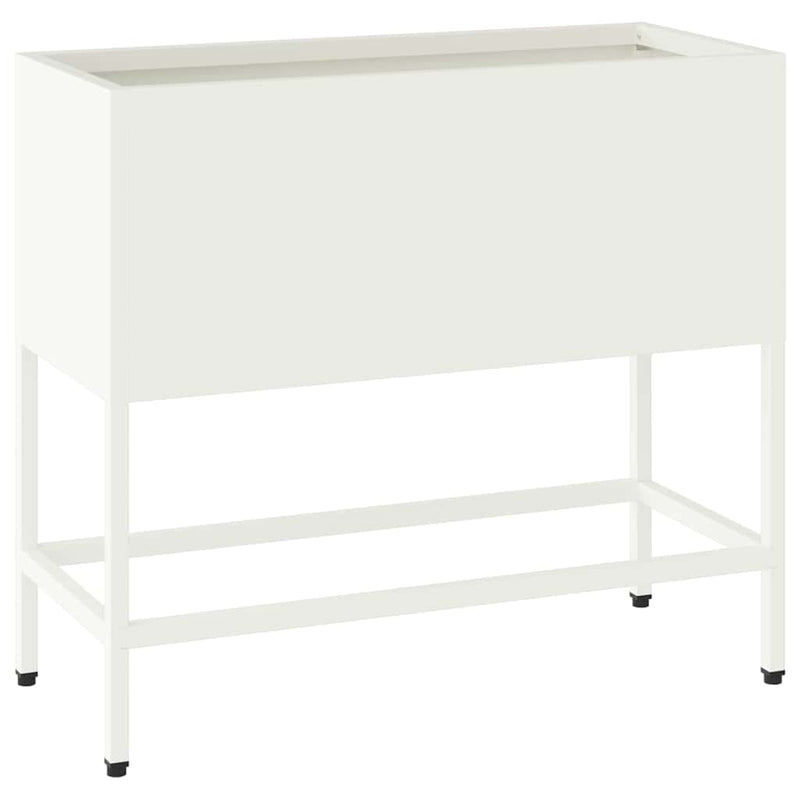 Afbeelding laden in galerijviewer, Vidaxl verhoogde tuin plantbak wit 60 x 26 x 45 cm staal
