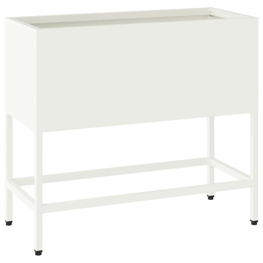 Vidaxl verhoogde tuin plantbak wit 60 x 26 x 45 cm staal