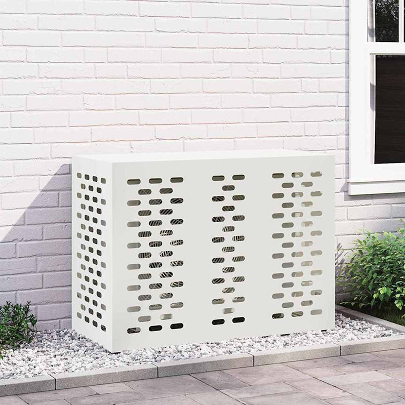 Afbeelding laden in galerijviewer, Vidaxl airconditioner hoes wit 110 x 50 x 80 cm staal
